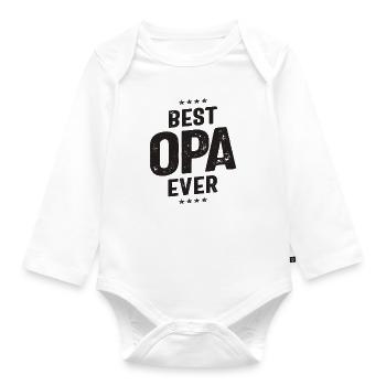 Show Your Love for Grandpa with Best Opa Ever - Organic Longsleeve Baby Bodysuit - white - Front