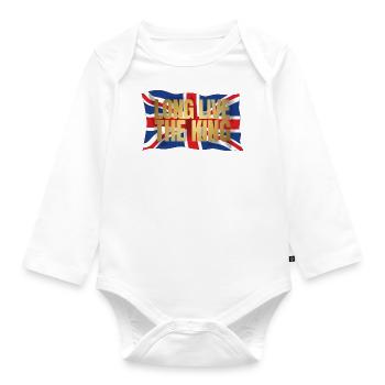 Britischer König Krönung Charles England Flagge - Baby Bio-Langarm-Body - Weiß - Vorne