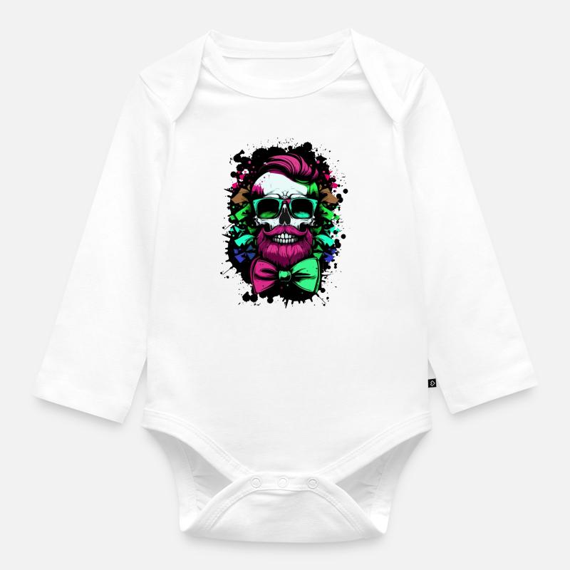 JGA Crew Skeleton Bachelor Bachelor Stag Party - Body Bébé bio manches longues - blanc