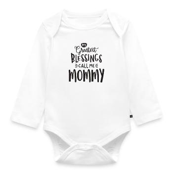 Meine größten Segnungen nennen mich Mama - Baby Bio-Langarm-Body - Weiß - Vorne