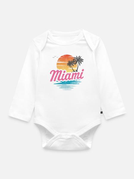 Miami - Baby Bio-Langarm-Body - Weiß