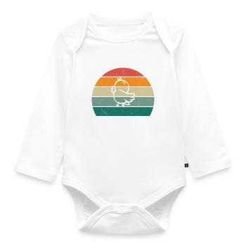 Belter in training - retro distressed - Organic Longsleeve Baby Bodysuit - white - Front