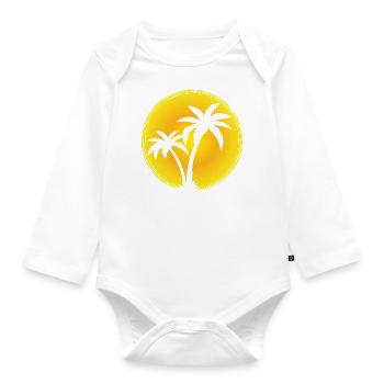 Sun Palm - Organic Longsleeve Baby Bodysuit - white - Front