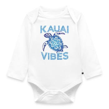 Polynesische Blaue Stammesschildkröte Kauai Vibes - Baby Bio-Langarm-Body - Weiß - Vorne