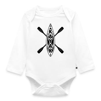 Kayak Water Sports - Organic Longsleeve Baby Bodysuit - white - Front