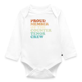 Fier membre du Countertenor Crew - rétro lumineux - Body Bébé bio manches longues - blanc - Devant
