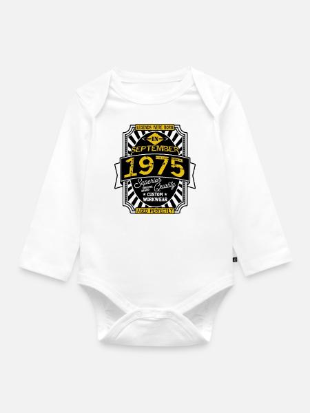 SEPTEMBER 1975 - Baby Bio-Langarm-Body - Weiß