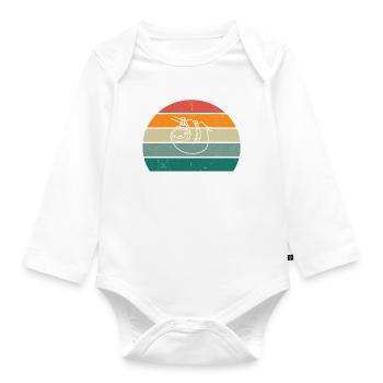 Most likely to take a nap - Sloth - Organic Longsleeve Baby Bodysuit - white - Front