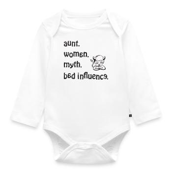 étonné. Femme. mythe. Mauvaise influence - Rétro - Body Bébé bio manches longues - blanc - Devant