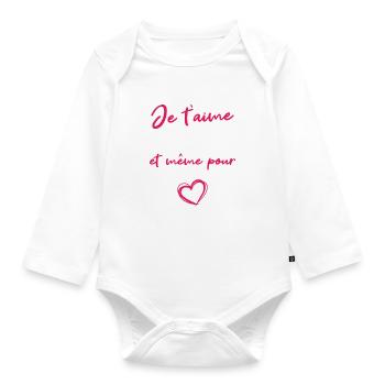 Maman je t'aime pour toute la vie - Body Bébé bio manches longues - blanc - Devant