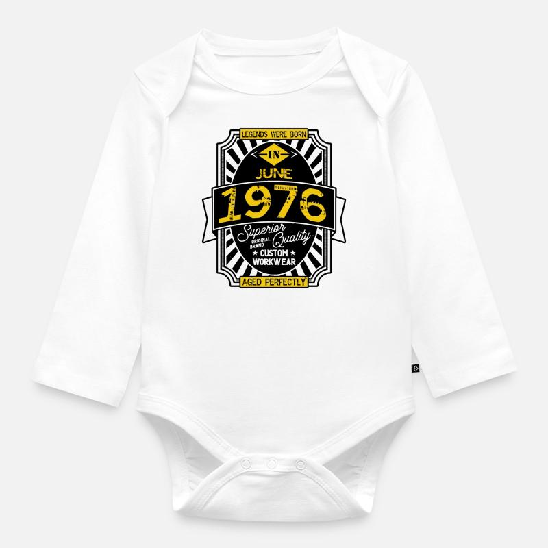 JUNI 1976 - Baby Bio-Langarm-Body - Weiß