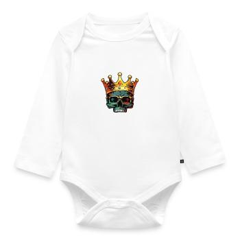 Malle Crew König Skelett Mallorca Team - Baby Bio-Langarm-Body - Weiß - Vorne