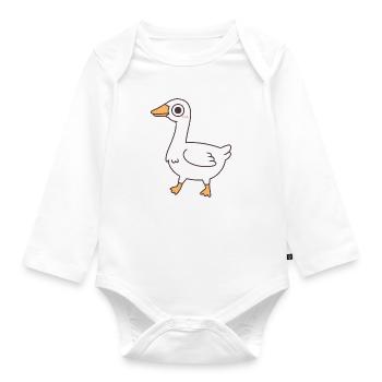 Oie mignonne et idiote - Body Bébé bio manches longues - blanc - Devant