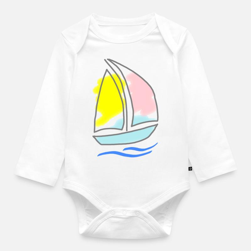 Voilier 1 - Body Bébé bio manches longues - blanc