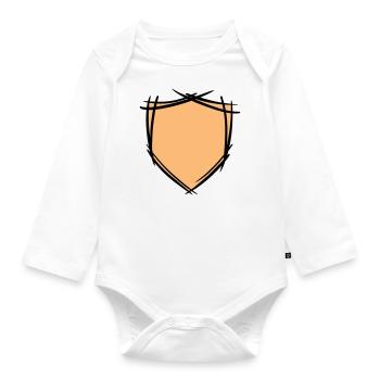 Shield / coat of arms symbol. Hand drawn. Template - Organic Longsleeve Baby Bodysuit - white - Front