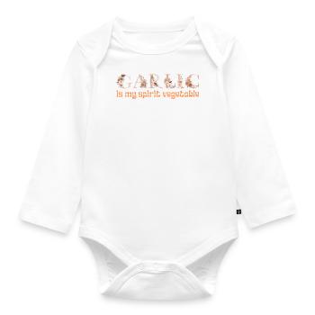 GARLIC IS MY SPIRIT VEGETABLE - Organic Longsleeve Baby Bodysuit - white - Front