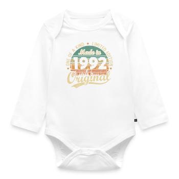 Vintage Rétro Cadeau D’anniversaire 1992 Vintage - Body Bébé bio manches longues - blanc - Devant