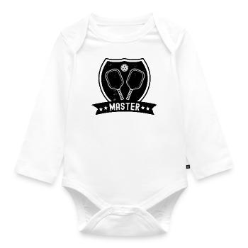 Pickleball Master Badge Funny Gift - Organic Longsleeve Baby Bodysuit - white - Front