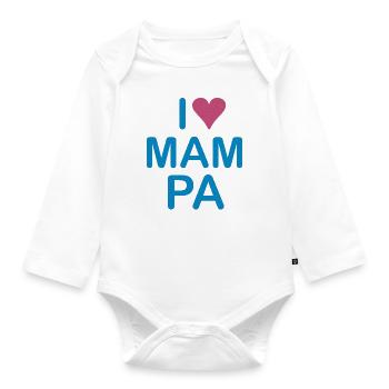 I love MAMPA - Organic Longsleeve Baby Bodysuit - white - Front