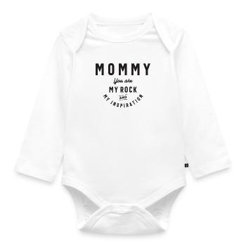Mommy, My Rock & Inspiration - Mother's Day - Organic Longsleeve Baby Bodysuit - white - Front