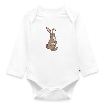 Kawaii Rabbit - Organic Longsleeve Baby Bodysuit - white - Front