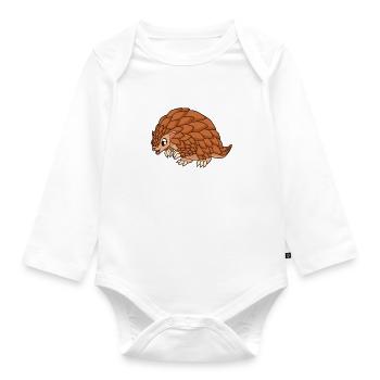 Kawaii Pangolin - Body Bébé bio manches longues - blanc - Devant