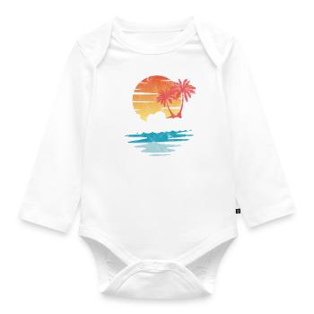 St Lucia - Organic Longsleeve Baby Bodysuit - white - Front