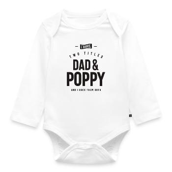 Papa & Poppy - Doublez les titres, doublez le plaisir - Body Bébé bio manches longues - blanc - Devant
