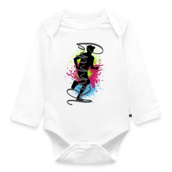 Course à pied Sport Jogger Runner Course à pied Jogging - Body Bébé bio manches longues - blanc - Devant