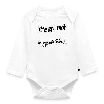 Tee-shirt grand frère - Body Bébé bio manches longues - blanc - Devant
