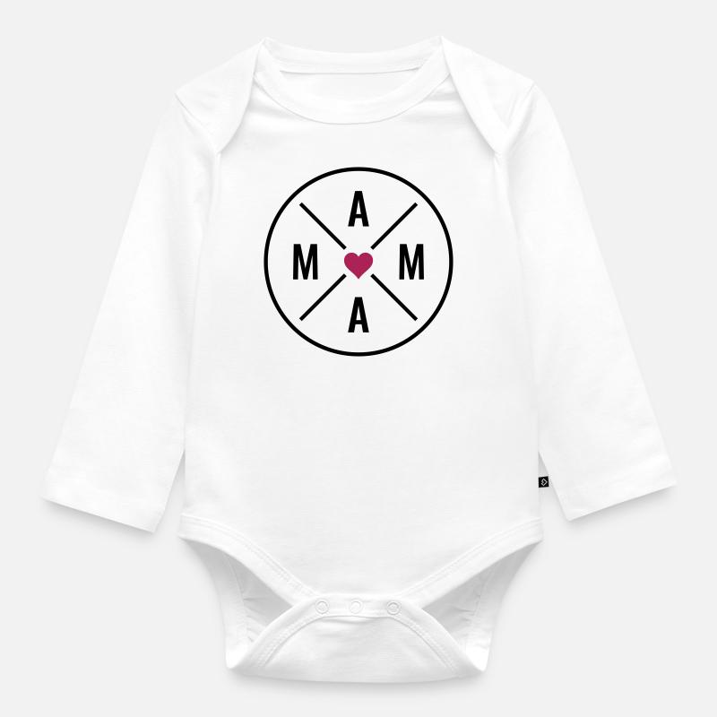Mutter Herz Muttertag Weihnachten Geburtstag Mama - Baby Bio-Langarm-Body - Weiß