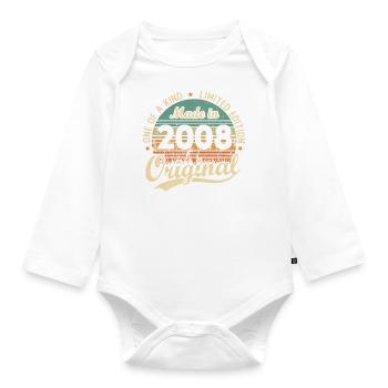 Vintage Rétro Cadeau D’anniversaire 2008 Vintage - Body Bébé bio manches longues - blanc - Devant