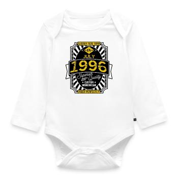 1996 JULY - Organic Longsleeve Baby Bodysuit - white - Front