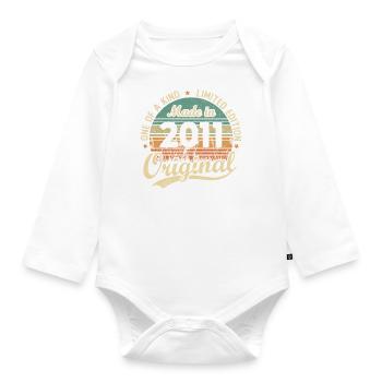 Vintage Rétro Cadeau D’anniversaire 2011 Vintage - Body Bébé bio manches longues - blanc - Devant