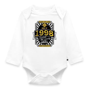 1998 MAY - Organic Longsleeve Baby Bodysuit - white - Front