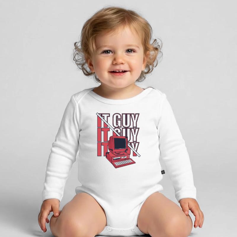 IT Guy Computer Scientist Admin IT Operations Administrator Organic Longsleeve Baby Bodysuit