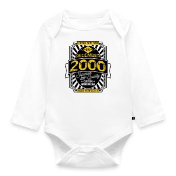 2000 DECEMBER - Organic Longsleeve Baby Bodysuit - white - Front