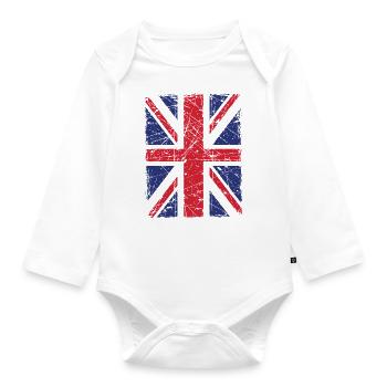Union Jack - Body Bébé bio manches longues - blanc - Devant