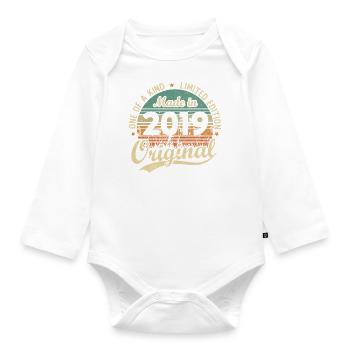Vintage Rétro Cadeau D’anniversaire 2019 Vintage - Body Bébé bio manches longues - blanc - Devant