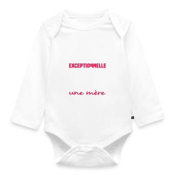 Je suis merveilleuse, je suis une mère - Body Bébé bio manches longues - blanc - Devant