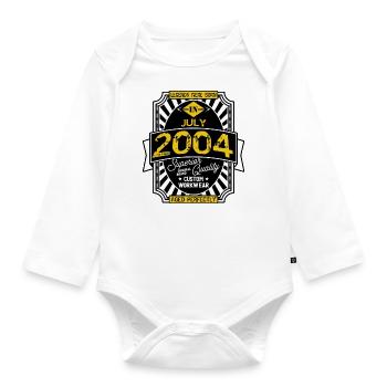 2004 JULY - Organic Longsleeve Baby Bodysuit - white - Front