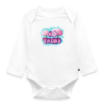 Cherry blossom in Tokyo - Organic Longsleeve Baby Bodysuit - white - Front