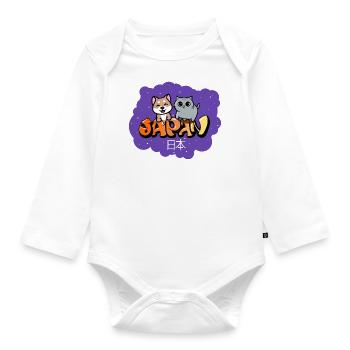 Mimi, the animal maniac - Organic Longsleeve Baby Bodysuit - white - Front