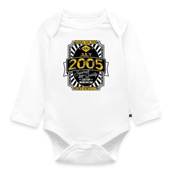 2005 JULY - Organic Longsleeve Baby Bodysuit - white - Front