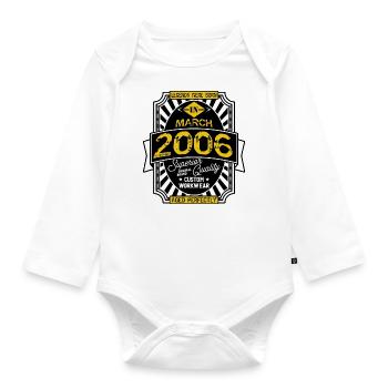2006 MARCH - Organic Longsleeve Baby Bodysuit - white - Front