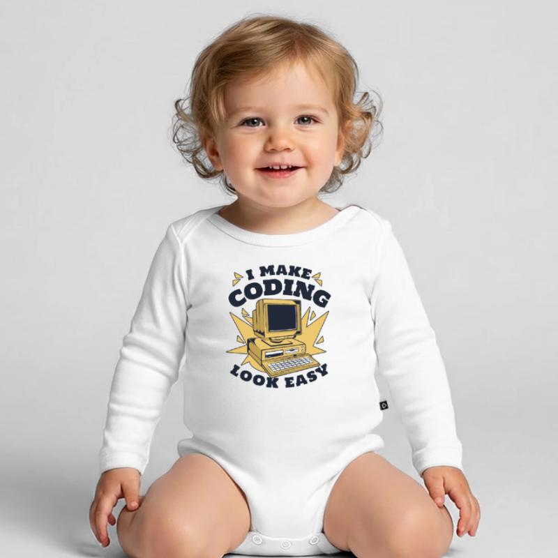 I Make Coding Look Easy Developer Coder Baby Bio-Langarm-Body