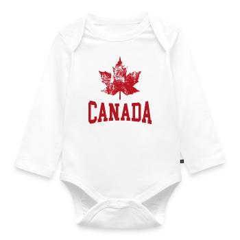 Canada - Body Bébé bio manches longues - blanc - Devant