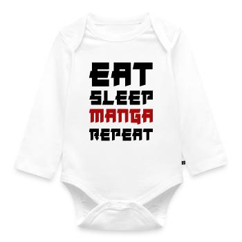 Manger du sommeil Manga Répéter - Body Bébé bio manches longues - blanc - Devant
