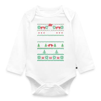 One Merry Construction worker - Organic Longsleeve Baby Bodysuit - white - Front