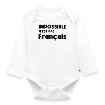 impossible n'est pas français - Body Bébé bio manches longues - blanc - Devant